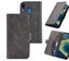Galaxy A30 wallet case cowhide finish side magnet buckle grey Carousel 1