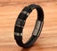 Men's Woven Leather Bracelet Stainless Steel -- new Carousel 1