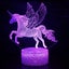 Unicorn 3D Night Lamp LED Light, Power By USB, 7 Changeable colors Carousel 1