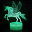 Unicorn 3D Night Lamp LED Light, Power By USB, 7 Changeable colors Carousel 4