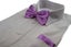 Mens Light Purple Plain Bow Tie & Matching Pocket Square Set Carousel 1