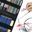 51pcs / set Sketching Wood Pencil Set Professional Drawing Color Pencil Kit with Carousel 3
