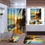 Beach Shower Curtain Waterproof Bathroom Suit Sunset Beach Printing Bath Curtain Carousel 3