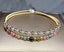 Natural Stone Bead Bracelet Bangle 14Kt Gold Plated Carousel 1
