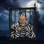 Halloween Hanging Jail Cage Prisoner Ghost Skeleton Glow Eyes Ghost Sounds Decor Carousel 1