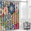 Natural Pattern Flower Polyester Bathroom Shower Curtain Bath Carpets Toilet Sea Carousel 3