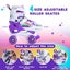 Kids Teens Roller Skates Adjustable 4 Sizes 4 Light Up Wheels For Size33-37 Col. Carousel 3