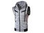 Color Block Summer Sports Men Zipper Sleeveless Fitness Hoodies Hooded Vest Carousel 2