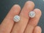 0.6 Ct Halo Round Moissanite Diamond Stud Earrings (18K Gold Plated on Silver) Carousel 3
