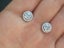 0.6 Ct Halo Round Moissanite Diamond Stud Earrings (18K Gold Plated on Silver) Carousel 2