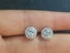 0.6 Ct Halo Round Moissanite Diamond Stud Earrings (18K Gold Plated on Silver) Carousel 4