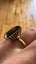 Vintage 18K Gold Emerald Step Cut Smokey Topaz Wire Basket Cocktail Ring Carousel 7
