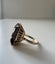 Vintage 18K Gold Emerald Step Cut Smokey Topaz Wire Basket Cocktail Ring Carousel 9