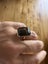 Vintage 18K Gold Emerald Step Cut Smokey Topaz Wire Basket Cocktail Ring Carousel 13