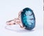 Oval Cut Blue Cubic Zirconia Ring / Rose Gold Plated Carousel 1