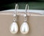 Drop Earrings with Imitation Pearl 18KGP White Gold Carousel 1