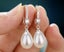 Drop Earrings with Imitation Pearl 18KGP White Gold Carousel 2