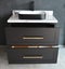 Freestanding Vanity 900mm with drawers black (solid wood) Carousel 4