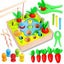 Kids Toy Wooden Sensory Education Carousel 5