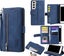 galaxy a56 all in one Suede wallet case front zip pocket lanyard navy Carousel 1