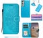 Samsung Galaxy a34 5g embossed PU leather wallet case mandala totem blue Carousel 1