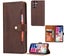 galaxy s26 ultra pu leather wallet case front pocket magnetic closure brown Carousel 1