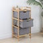 Natural Bamboo 3-Tier Multifunctional 3 Drawer Basket Rack Carousel 1