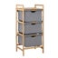 Natural Bamboo 3-Tier Multifunctional 3 Drawer Basket Rack Carousel 6