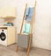 Bamboo Wall Leaning Ladder Laundry Basket Shelf 180 cm Carousel 1