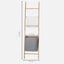 Bamboo Wall Leaning Ladder Laundry Basket Shelf 180 cm Carousel 8