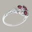 White Gold Natural Pink Tourmaline & CZ Cluster Ring - Full 9ct UK Hallmark Carousel 2