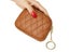 2X Genuine Leather Purse Quilting Wallet Brown Grey Carousel 7