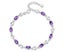 Amethyst & CZ Diamond Bracelet 18K White Gold Plated Carousel 1