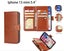 Iphone 13 mini case triple wallet PU leather 9 cards ID 3 pockets brown Carousel 1