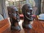 Two Carved Hardwood African Heads Carousel 3
