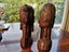 Two Carved Hardwood African Heads Carousel 7