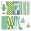 Soimoi 8 Pc Fat Quarter Bundle - Cactus/ Stripes/ Dots Print 18"x 22" DIY Carousel 2