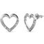 18K White Gold Heart Crystal Stud Earrings "Sylvia" Carousel 1