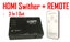 PTN 3 Port HDMI Switch splitter + Remote HDMI Switcher 3 Ports 3 In 1 Out Carousel 1