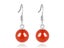 S925 Sterling Silver Earrings With Red Onyx Ball / Hoop Earrings Carousel 1