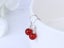 S925 Sterling Silver Earrings With Red Onyx Ball / Hoop Earrings Carousel 2