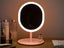 Rechargeable LED Light Touch Screen Dimming Makeup Vanity Mirror with Round Tray Carousel 3