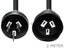 2m Black NZ 3 Pin Power Extension Cable Carousel 1