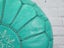Quality Moroccan Leather Pouf Ottoman Footstool Turquoise - FREE DELIVERY Carousel 5