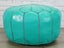 Quality Moroccan Leather Pouf Ottoman Footstool Turquoise - FREE DELIVERY Carousel 3