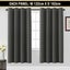 2 x Blockout Curtains Blackout Bedroom Curtain Draperies Eyelet ,Dark Grey Carousel 11