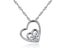Love Heart Pendant Necklace With CZ Diamonds 18KGP White Gold Carousel 1