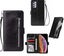 Samsung galaxy A13 PU leather wallet case card slots zip side magnet blk Carousel 1