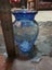 Vintage Blue Crackle Art Glass vase Carousel 3