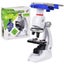 1200X Student Monocular Biological Microscope Set Carousel 12